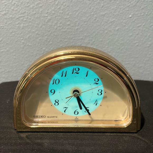 Sieko Other Rare Vintage Seiko Genuinequartz Gold Tone Alarmclock